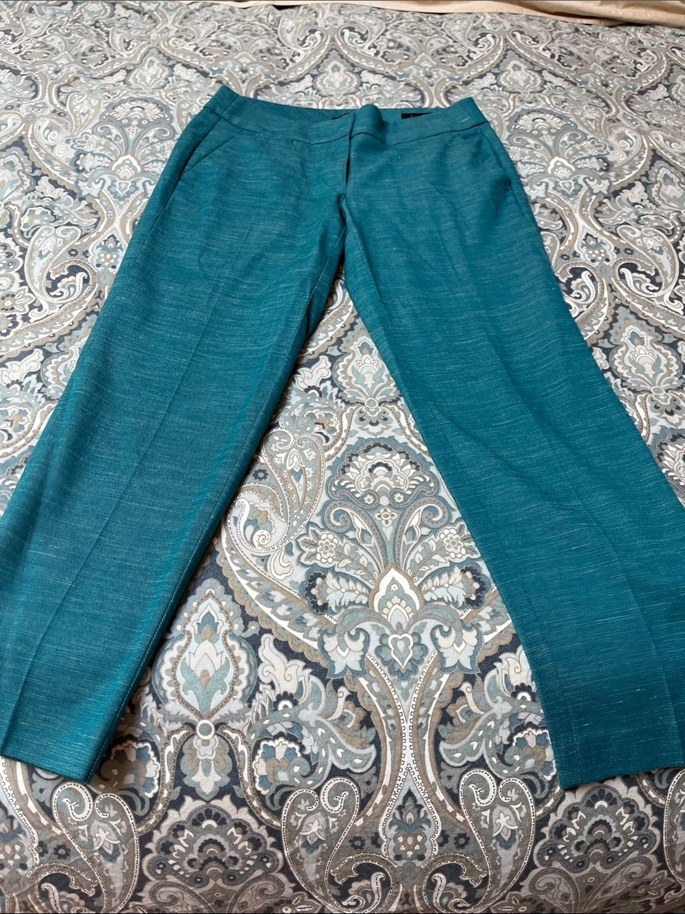 LOFT Teal Cropped Ankle Pants
